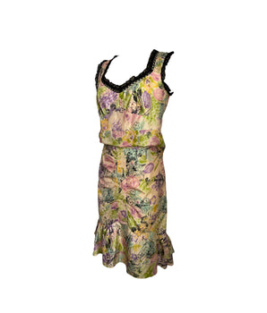 Vintage Nanette Lepore Floral Skirt Set