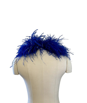 Blue Feather Collar Necklace