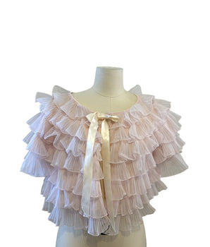 Vintage 1950s Chevette Ruffled Bed Jacket