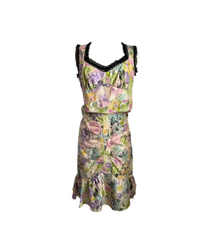 Vintage Nanette Lepore Floral Skirt Set