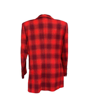 Vintage Escada Red Plaid Blazer