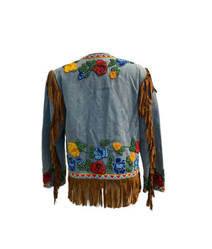 Vintage Hairston Roberson Ropa Floral Beaded Fringe Jacket