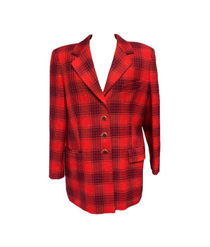 Vintage Escada Red Plaid Blazer