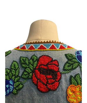 Vintage Hairston Roberson Ropa Floral Beaded Fringe Jacket