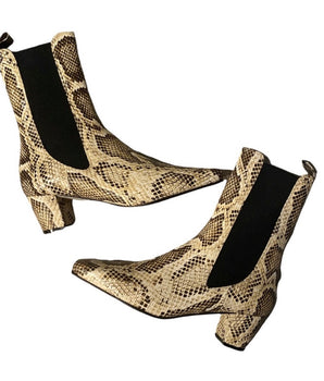 Paris Texas Python Print Leather Boot