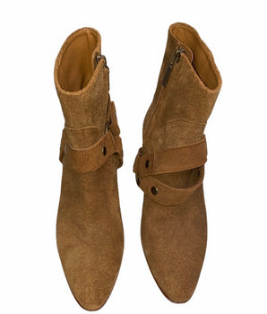 Saint Laurent West Harness Brown Suede Boots