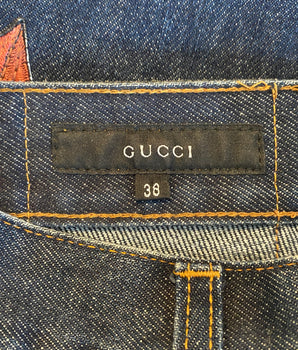 Vintage Gucci Tom Ford Era Embroidered Floral Beaded Jeans