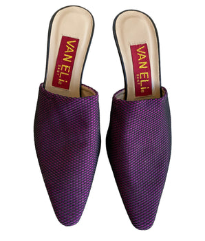 Van Eli Purple & Black Mesh Heeled Mules