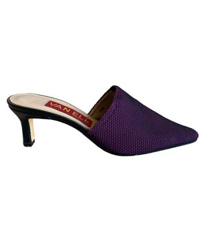 Van Eli Purple & Black Mesh Heeled Mules