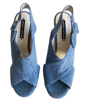 Alice + Olivia Denim Platform Sandals