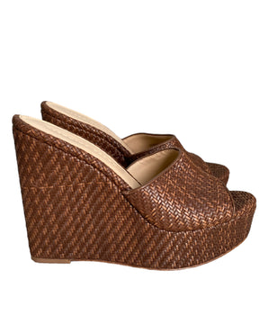 Veronica Beard Woven Leather Wedges