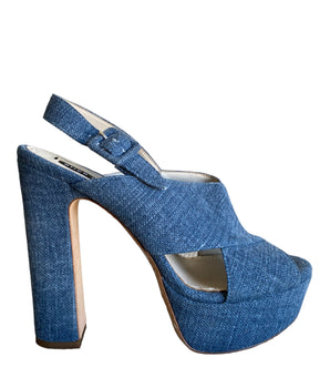 Alice + Olivia Denim Platform Sandals