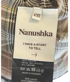 Nanushka Tulip Plaid Tweed Pants